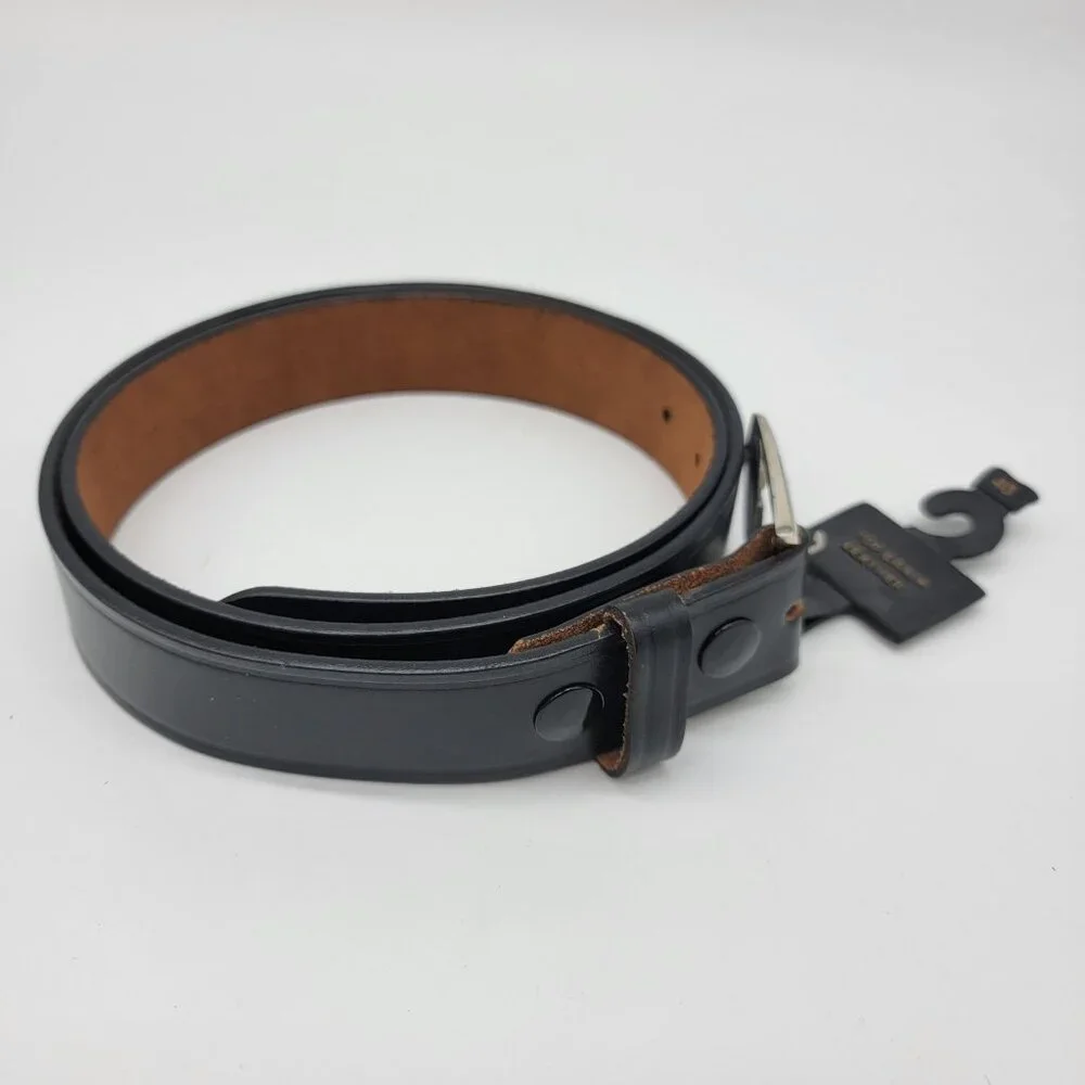 Men’s‎ Top Grain Leather Belt Casual Jeans Solid Sz 40 Very Dark Brown NEW